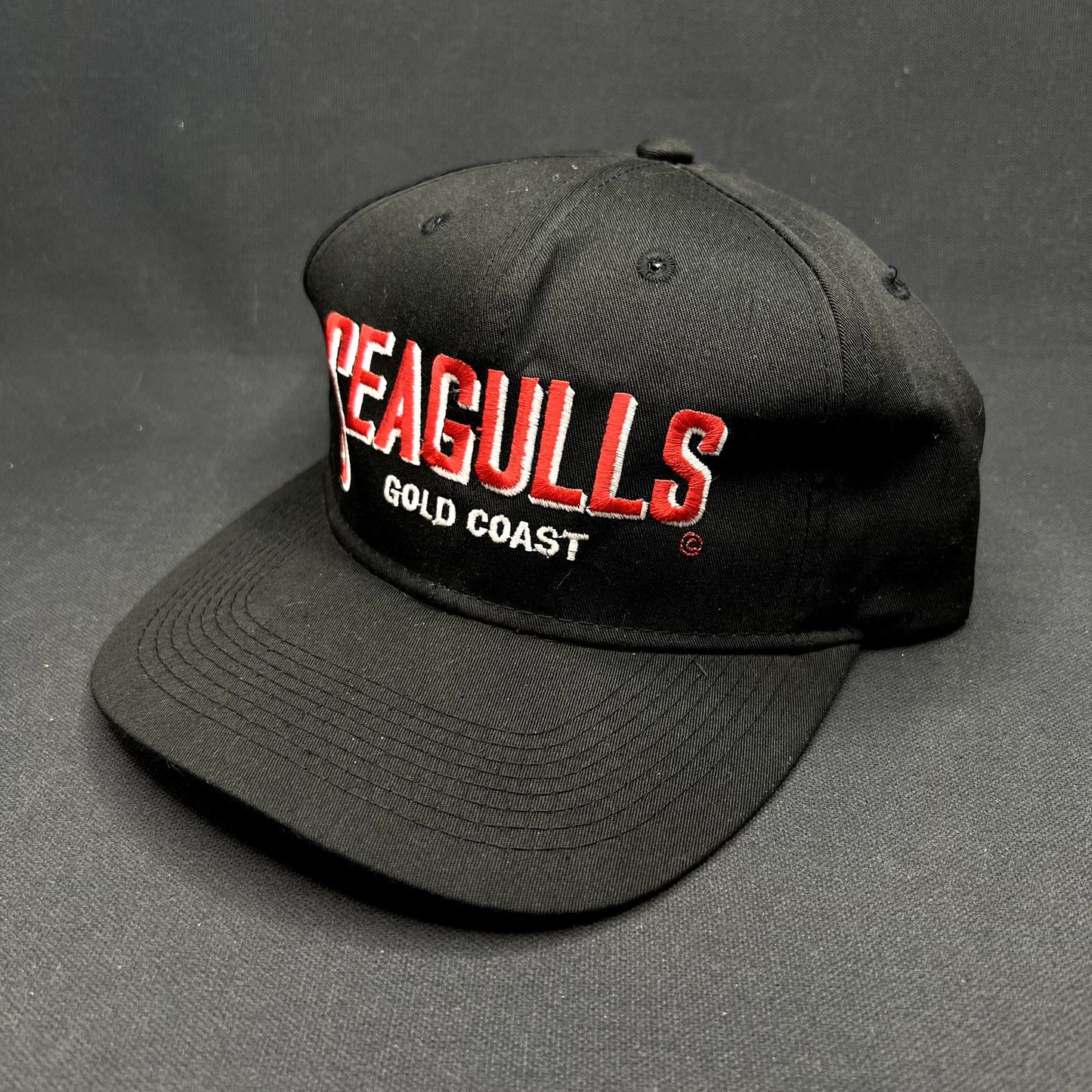 Vintage Gold Coast Seagulls NRL Snapback Hat Black Made in Korea