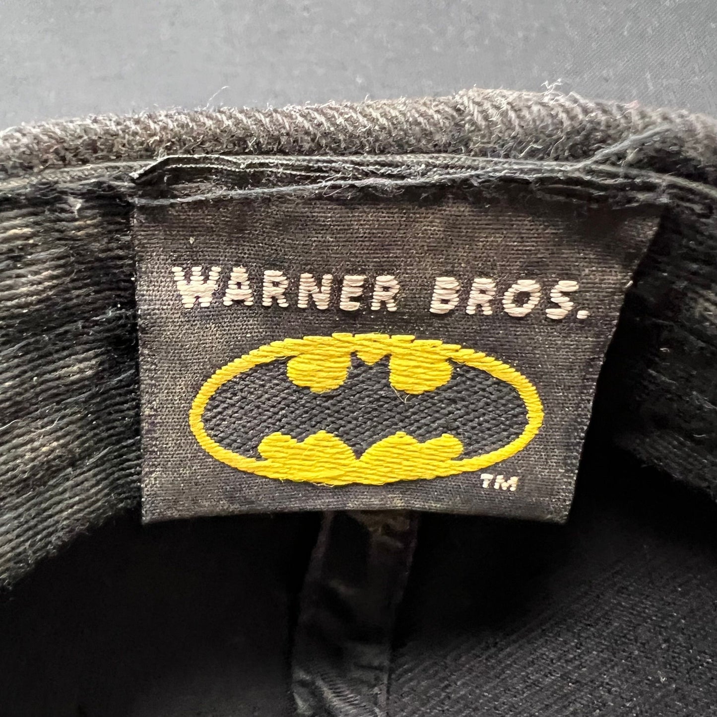 Vintage Batman Warner Bros Strapback Hat Black Logo Cap