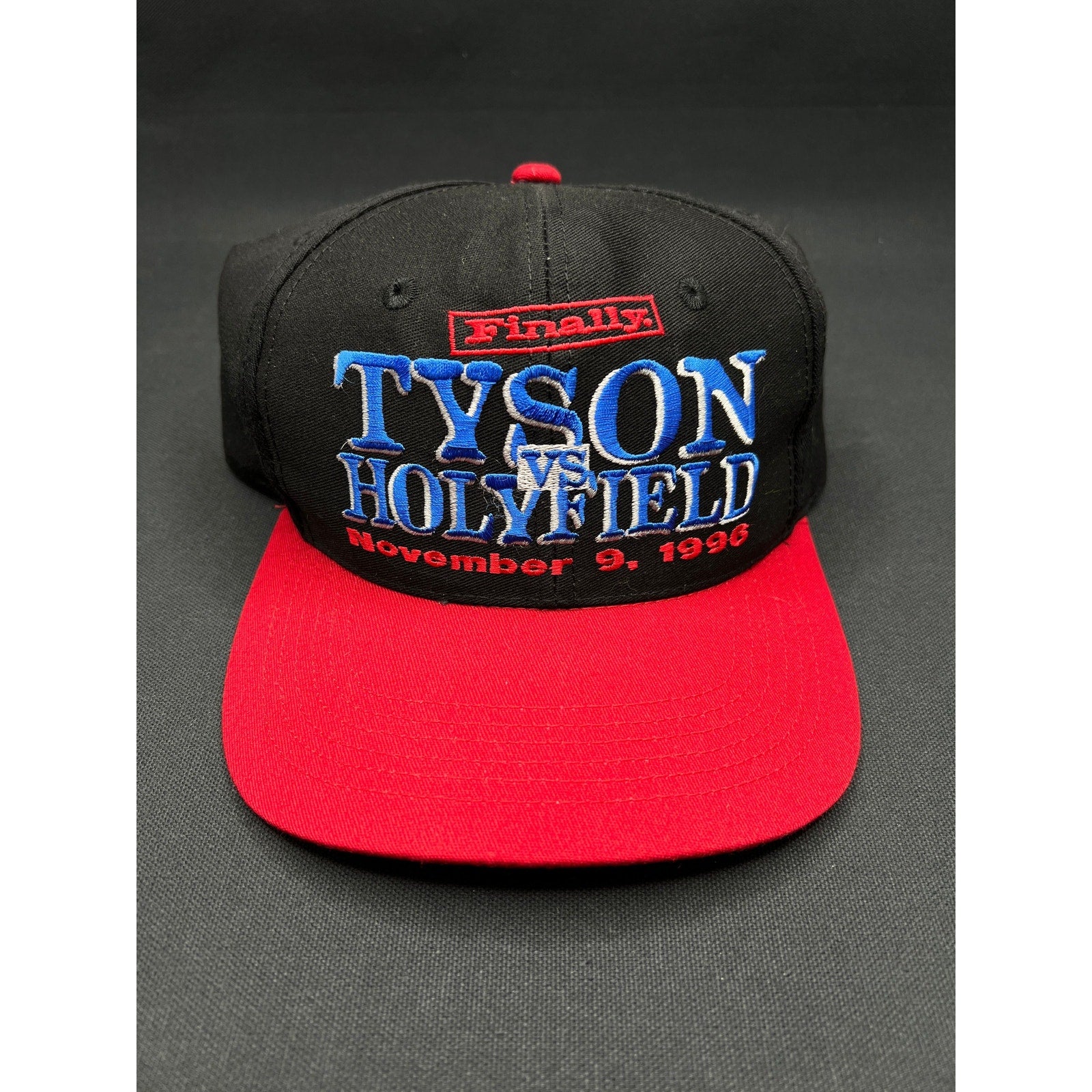 Vintage 1996 Tyson vs Holyfield Finally Hat MGM Grand Fight Snapback Made In USA