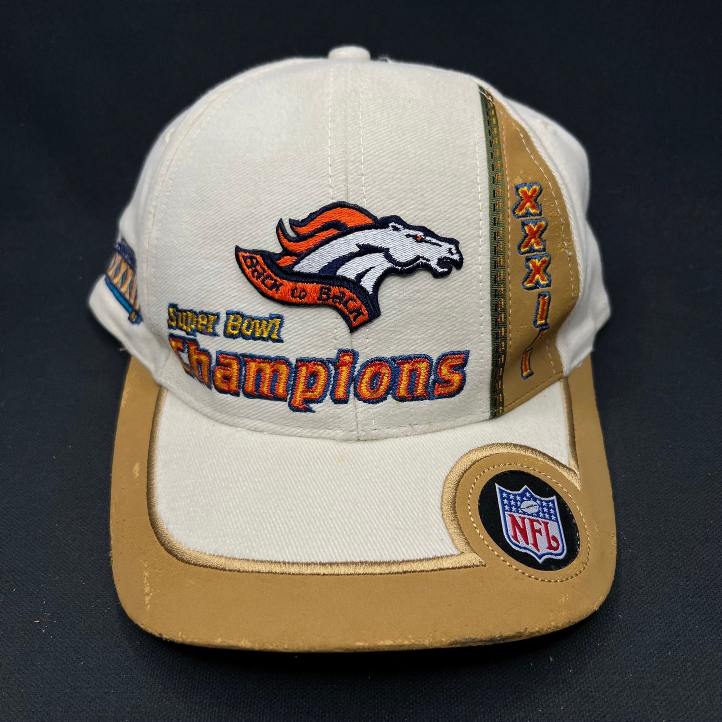 Vintage Denver Broncos Super Bowl XXXII Champions Snapback Hat 98 Logo Athletic