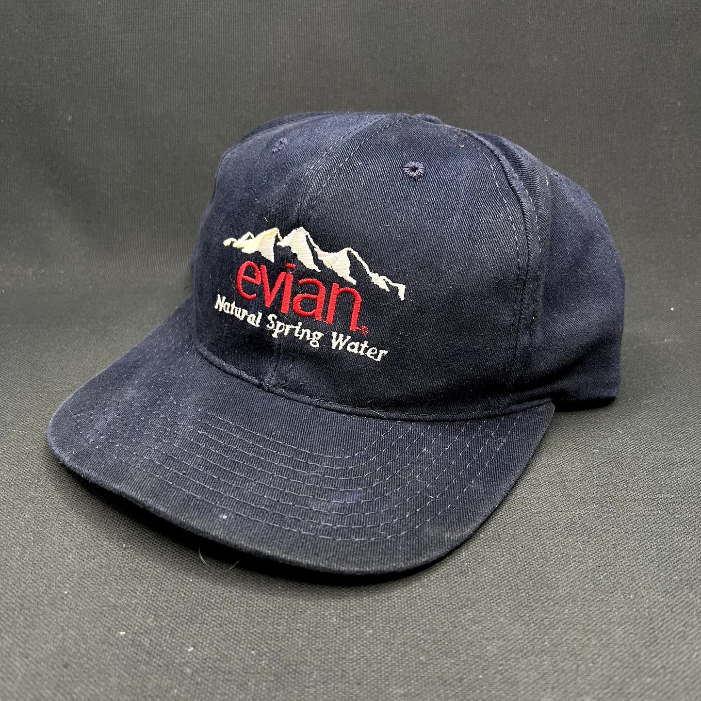 Vintage Evian Natural Spring Water Strapback Hat USA Made