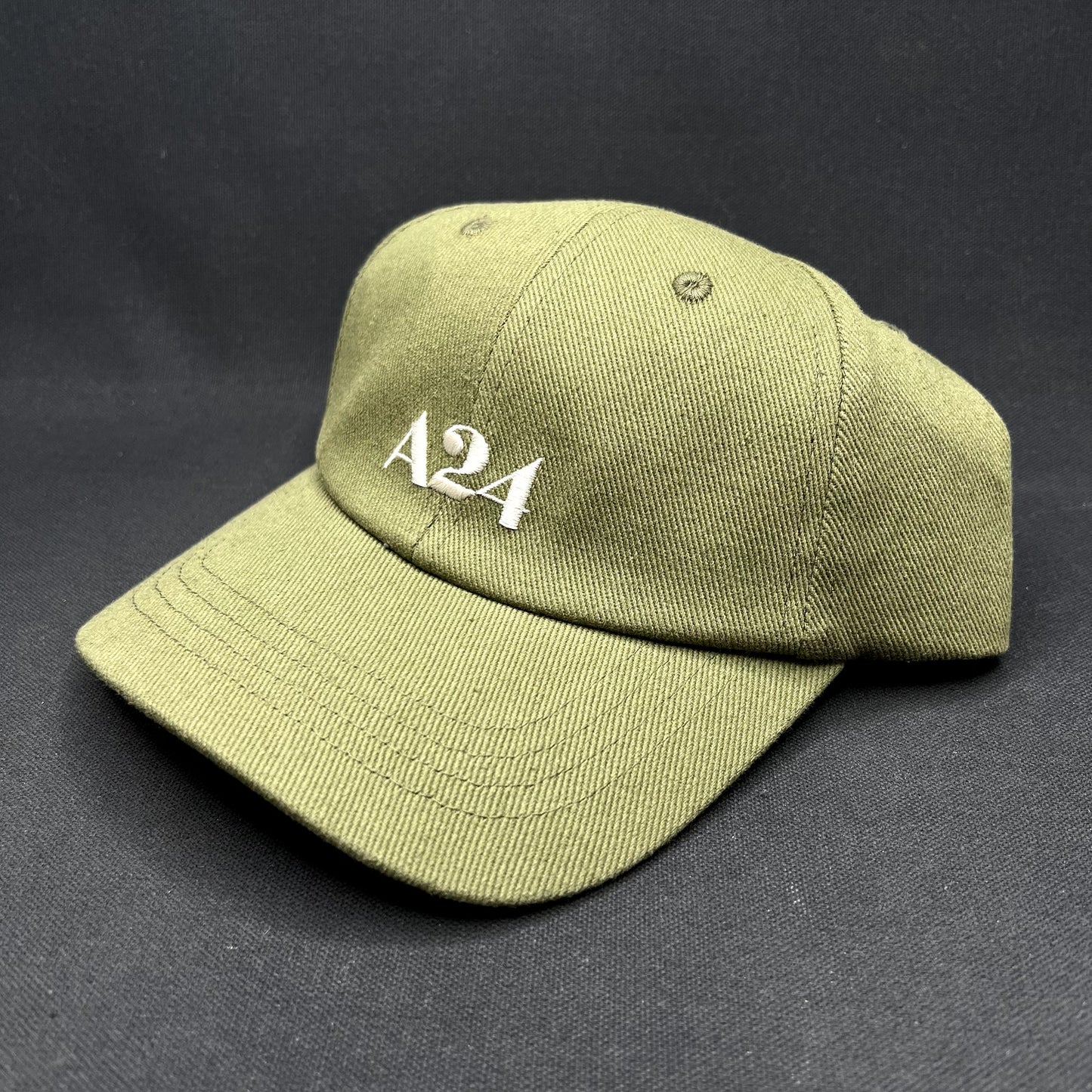 A24 Films Strapback Hat Olive Green Minimal Logo Cap