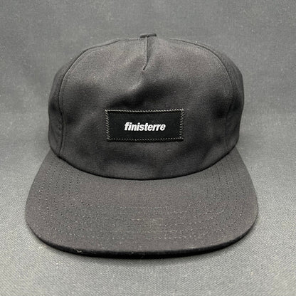 Finisterre 5 Panel Strapback Hat Black Recycled Canvas Patch Cap