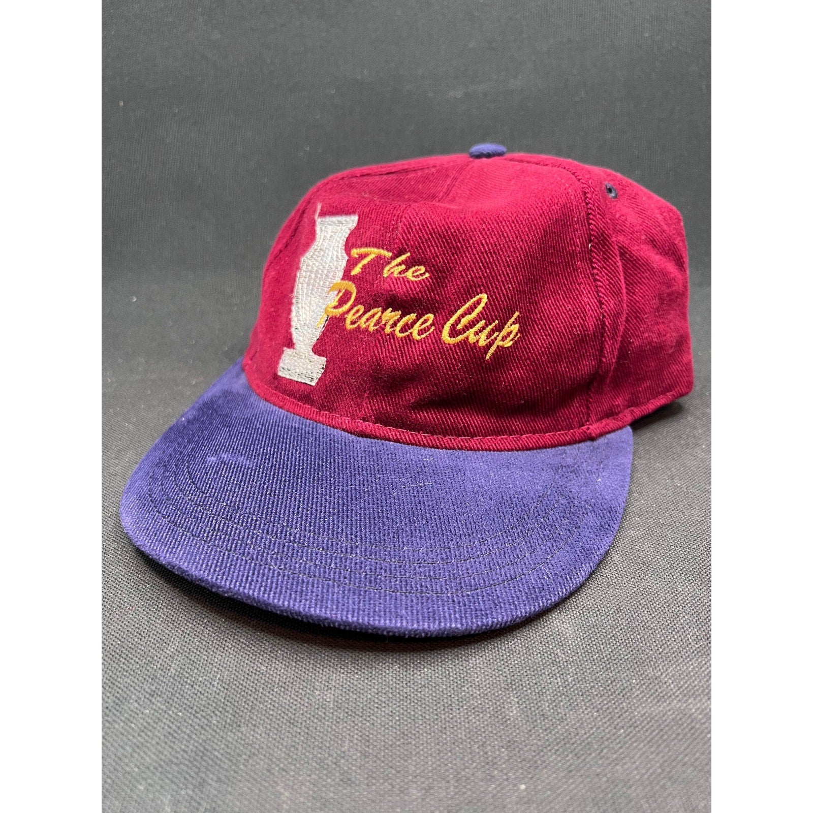 Vintage 80s Pearce Cup Hat ROXXI by Royal Grip Two Tone Corduroy USA