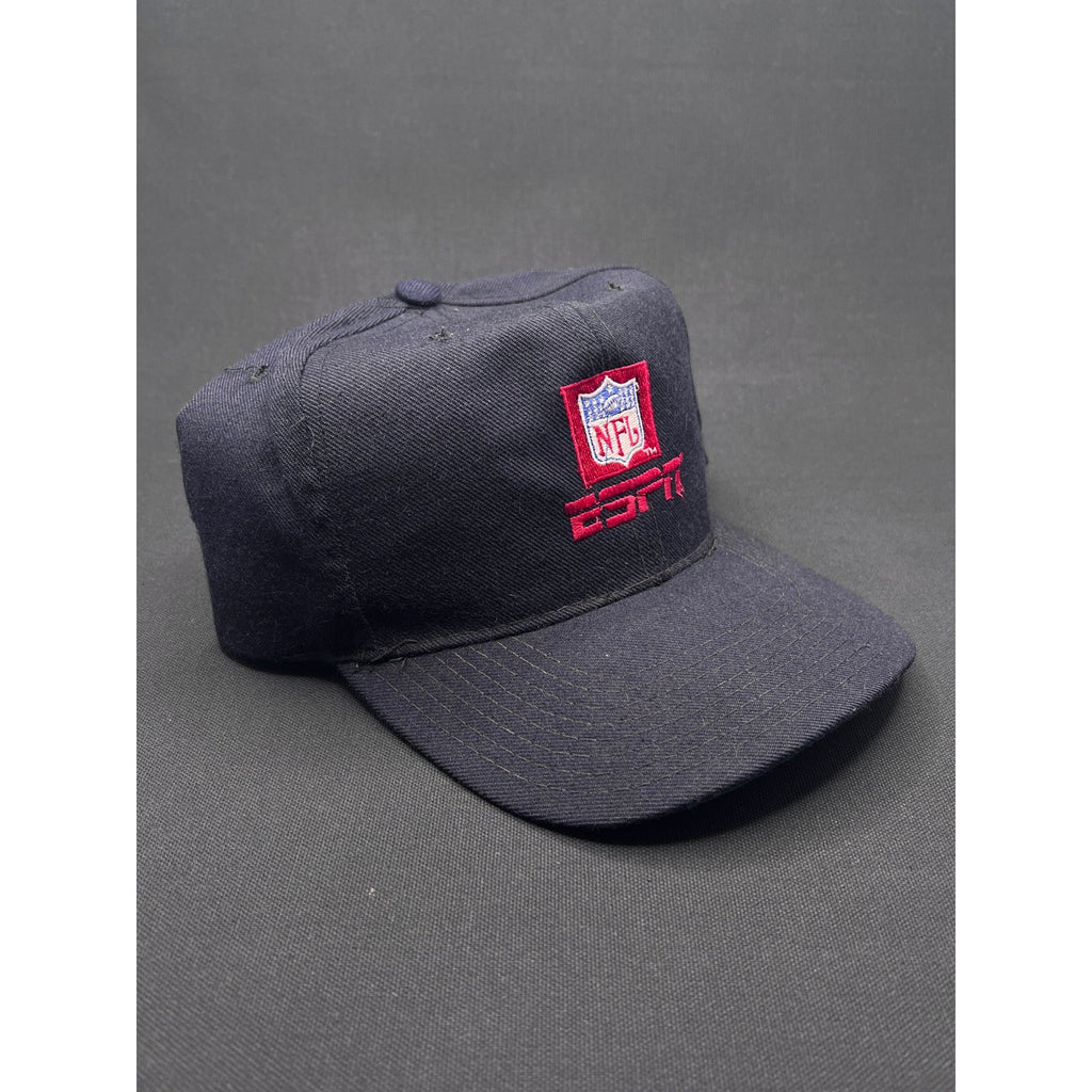Vintage 1990s NFL ESPN Snapback Hat – Yupoong Serge Cap (Navy/Green Under)