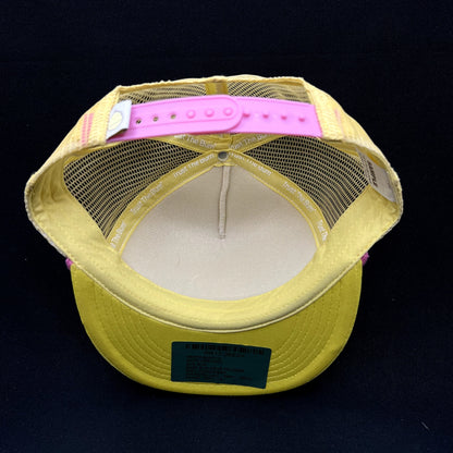 Baby Bum Trucker Snapback Hat Proto Sample Trust The Bum Yellow Pink Cap