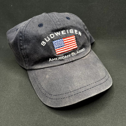 Vintage Budweiser American Classic USA Flag Strapback Hat Brewed in L.A.