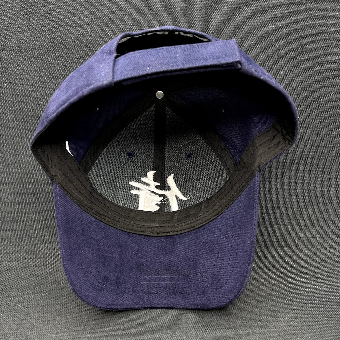 Samurai Kanji Strapback Hat Navy Blue Japanese Embroidered Cap