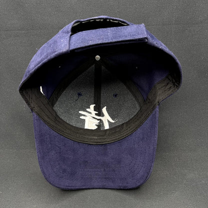 Samurai Kanji Strapback Hat Navy Blue Japanese Embroidered Cap