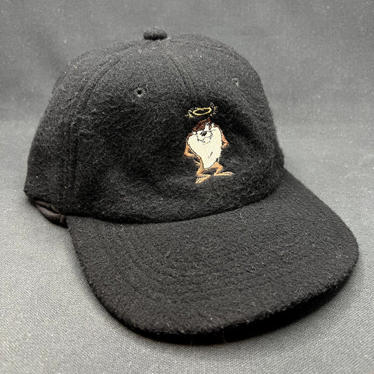 Vintage 1995 Taz Tasmanian Devil Wool Ear Flap Snapback Winter Hat
