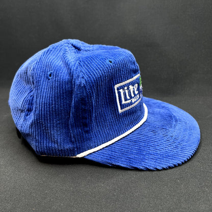 Vintage Lite Beer NASTAR Corduroy Strapback Ski Racing Hat USA Made