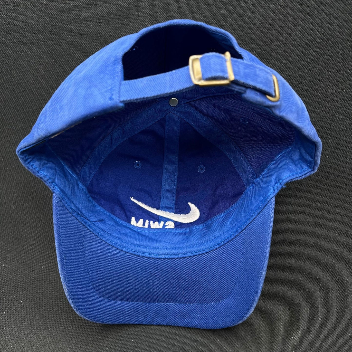 Nike Swim Strapback Hat Blue Swoosh Logo Cap