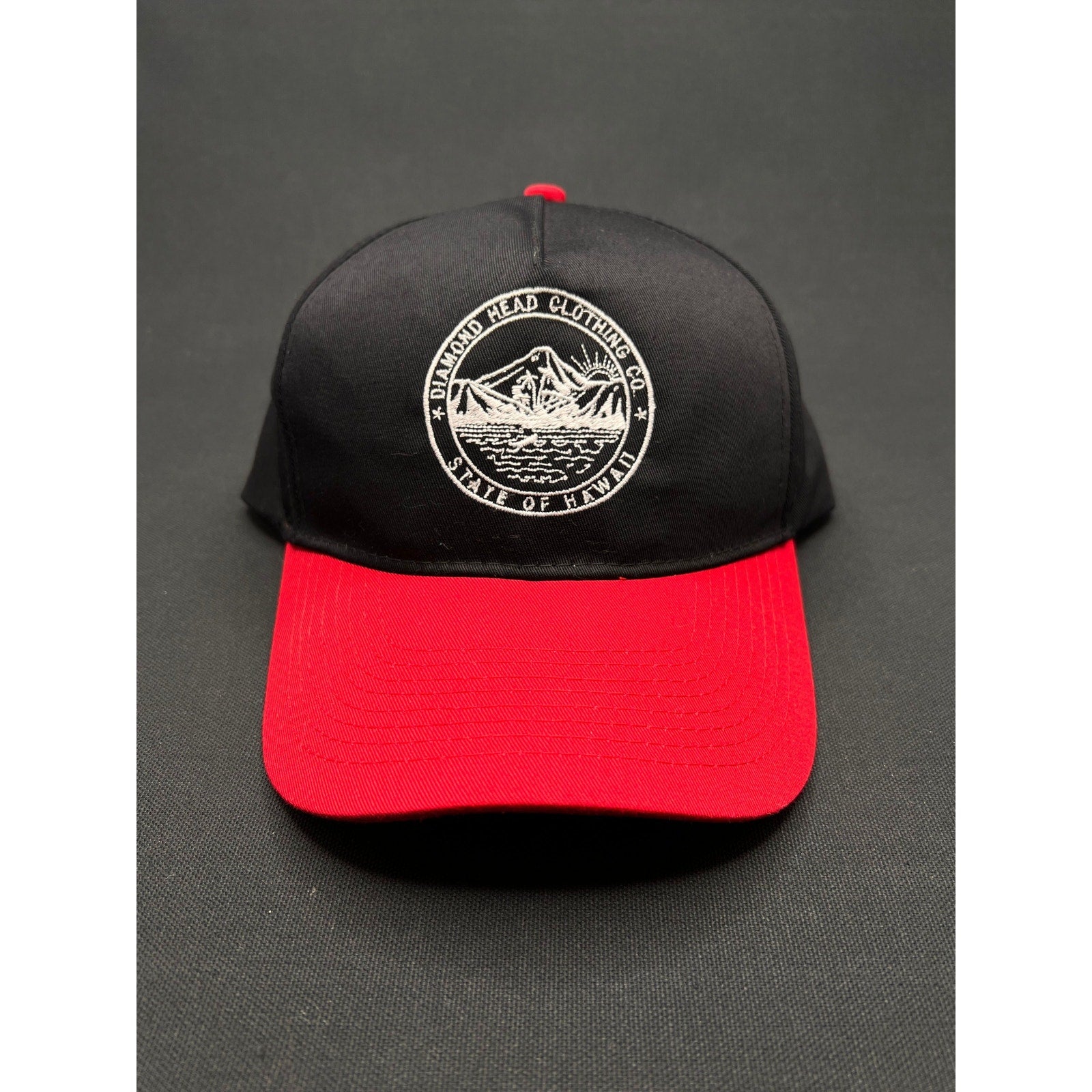 Diamond Head Clothing Co. Hawaii Patch Hat – Black/Red Otto Snapback