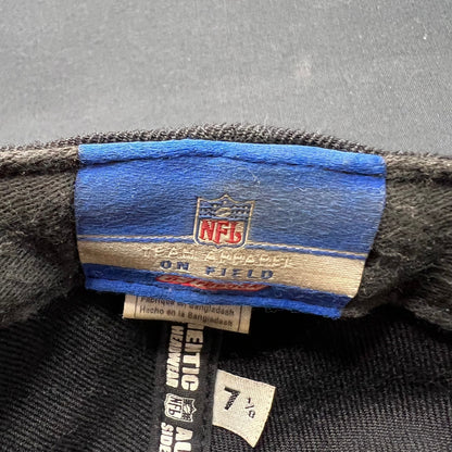 7 1/8 Oakland Raiders NFL On-Field Reebok Fitted Hat Black Size