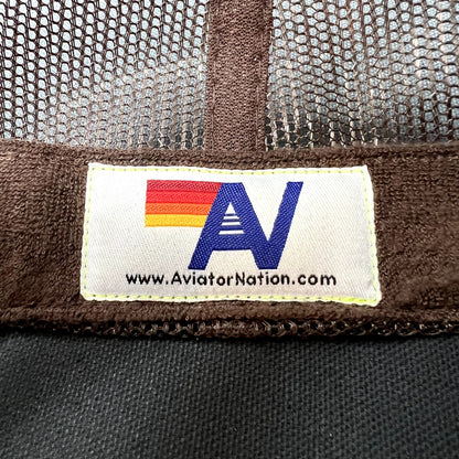 Aviator Nation Lightning Bolt Brown Trucker Snapback Hat