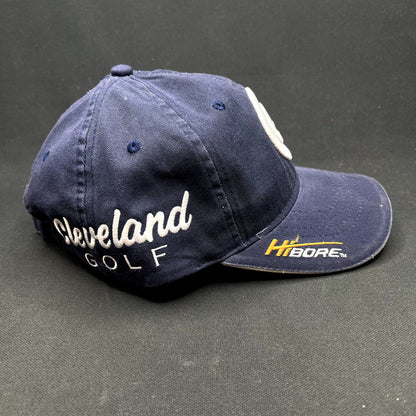 Vintage Cleveland Golf Strapback Hat Navy Blue Embroidered Logo Adjustable