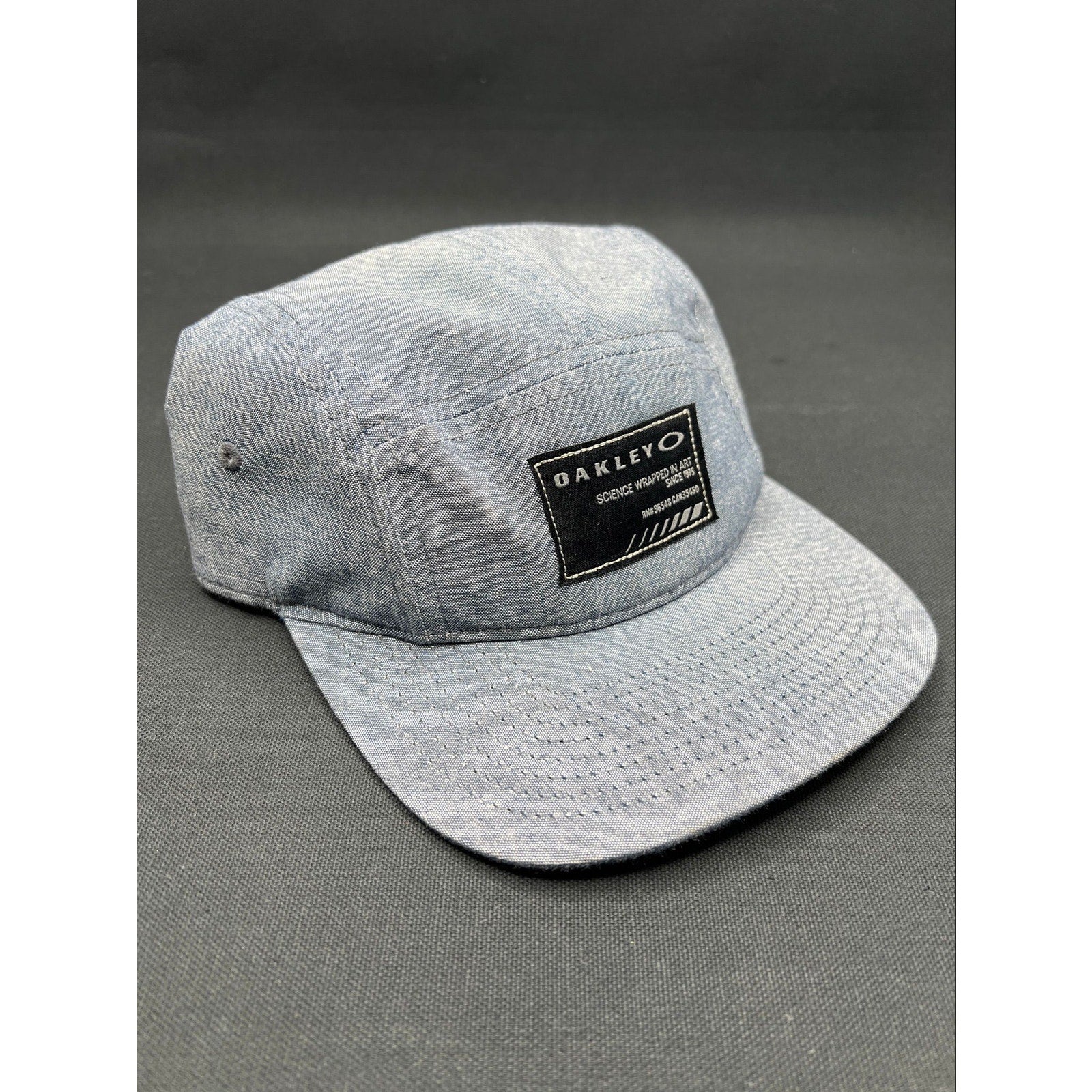 Oakley “Science Wrapped in Art” 5-Panel Cap – Light Denim Chambray Adjustable