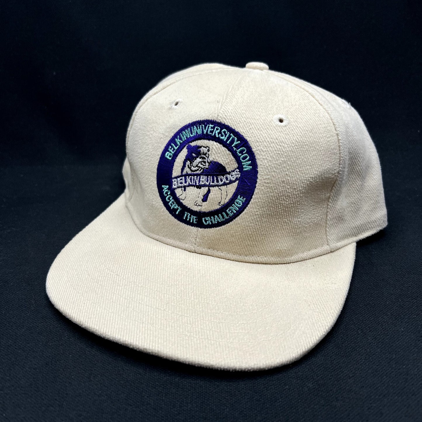 Vintage Belkin University Bulldogs Strapback Hat Cream Headmost Cap