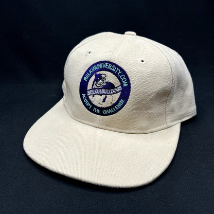 Vintage Belkin University Bulldogs Strapback Hat Cream Headmost Cap