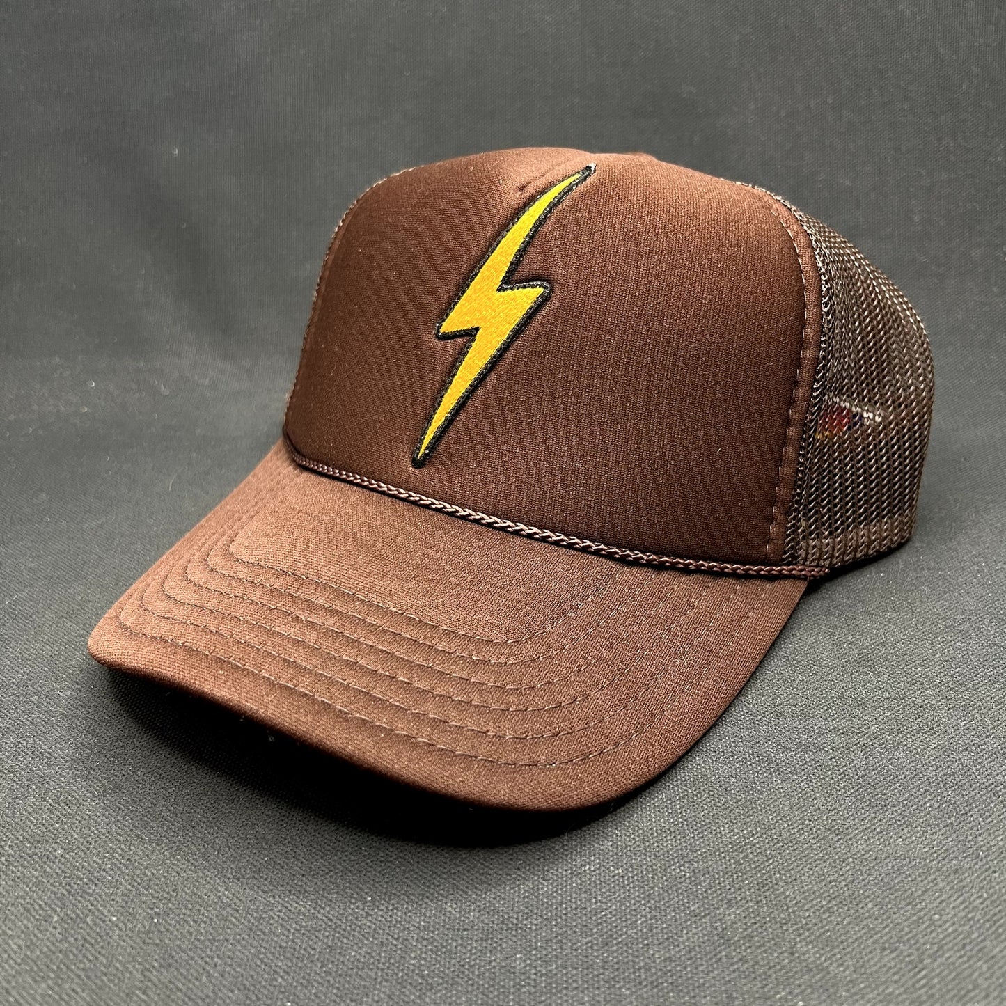 Aviator Nation Lightning Bolt Brown Trucker Snapback Hat