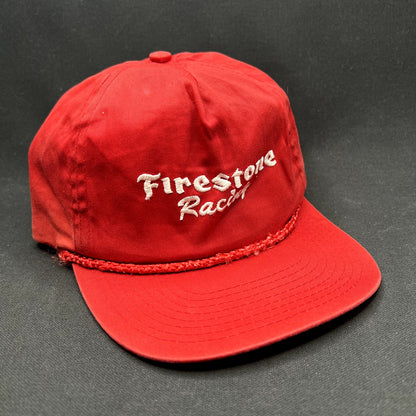 Vintage Firestone Racing Rope Snapback Hat Red IndyCar NASCAR Cap