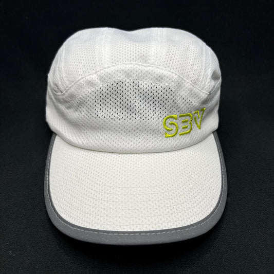 Snowmass Base Village SBV Performance Running Hat White Reflective 5 Panel Cap