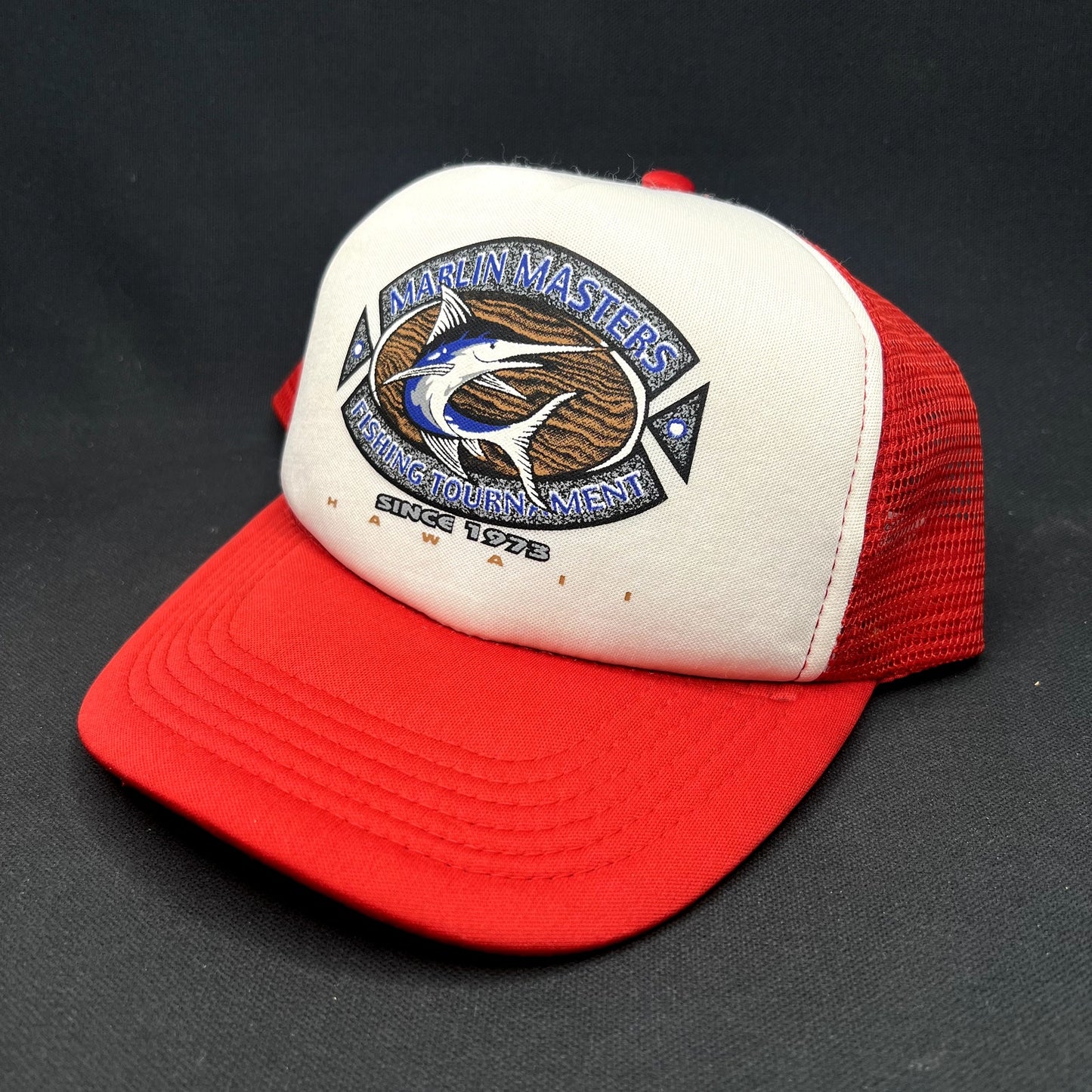 Vintage Marlin Masters Fishing Tournament Trucker Hat Snapback Hawaii