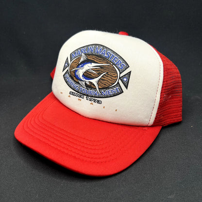 Vintage Marlin Masters Fishing Tournament Trucker Hat Snapback Hawaii