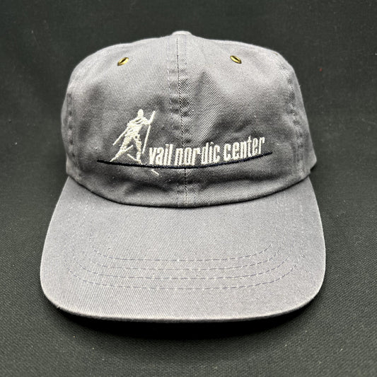 Vintage Vail Nordic Center Strapback Hat SCI Colorado Ski Resort Gray Cap