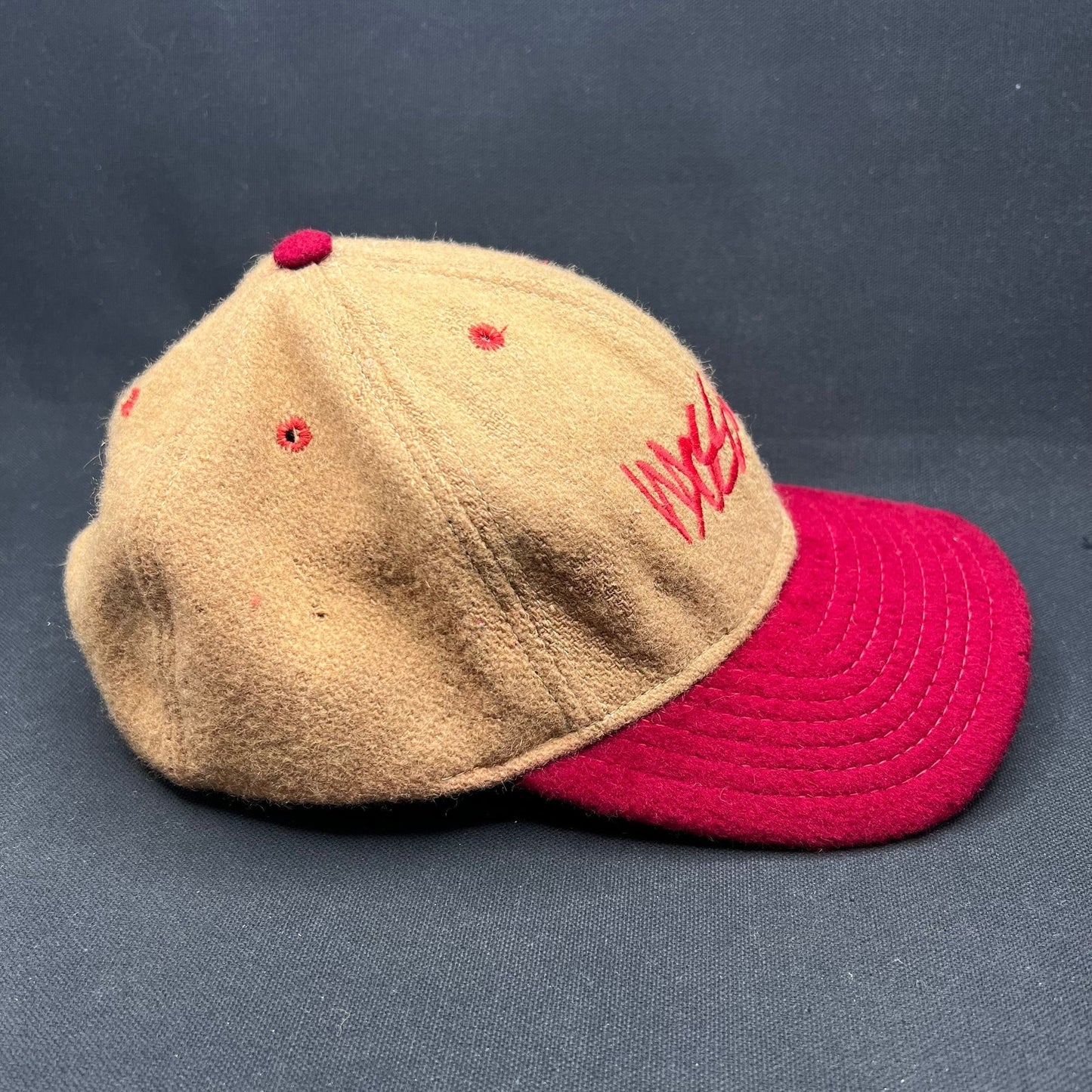 Vintage Moschino Script Wool Snapback Hat Made in USA