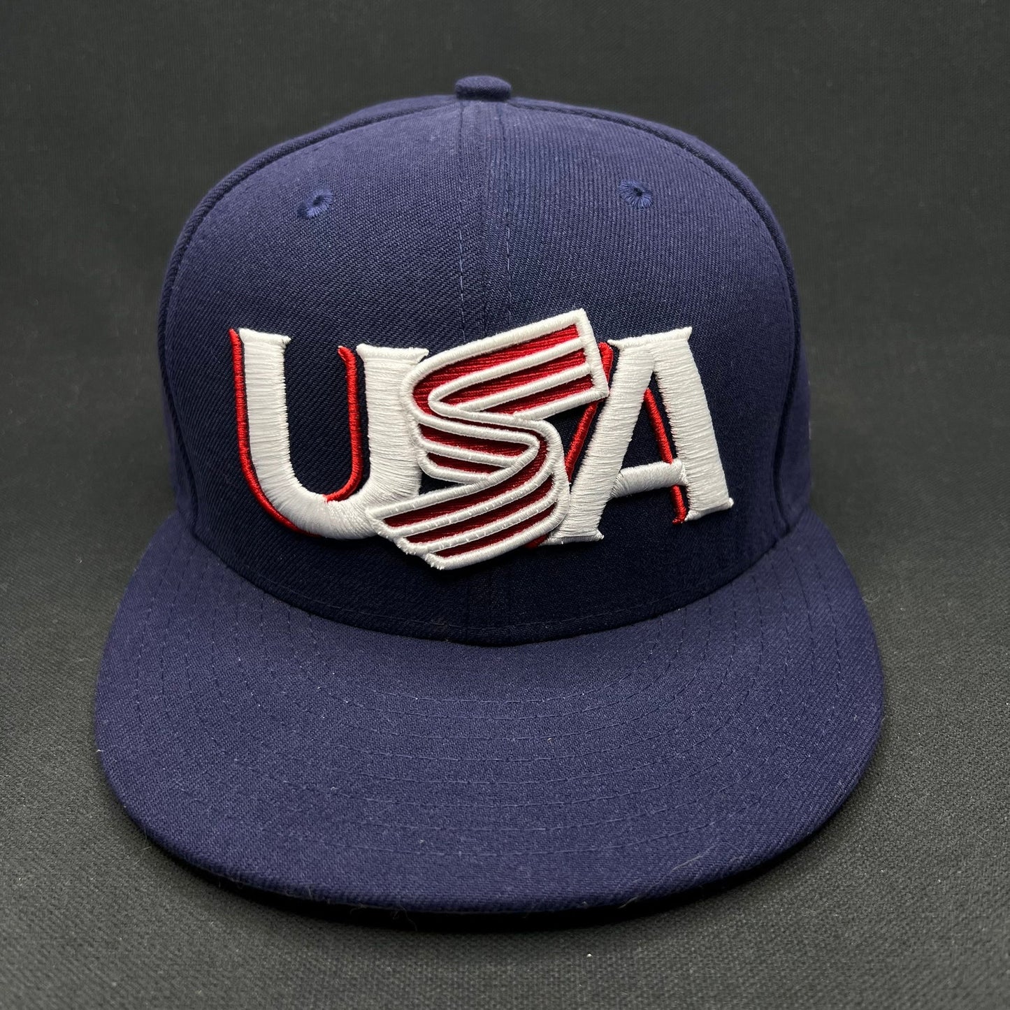 New Era 59FIFTY USA Baseball Olympic Fitted Hat 7 1/4 Navy Rare