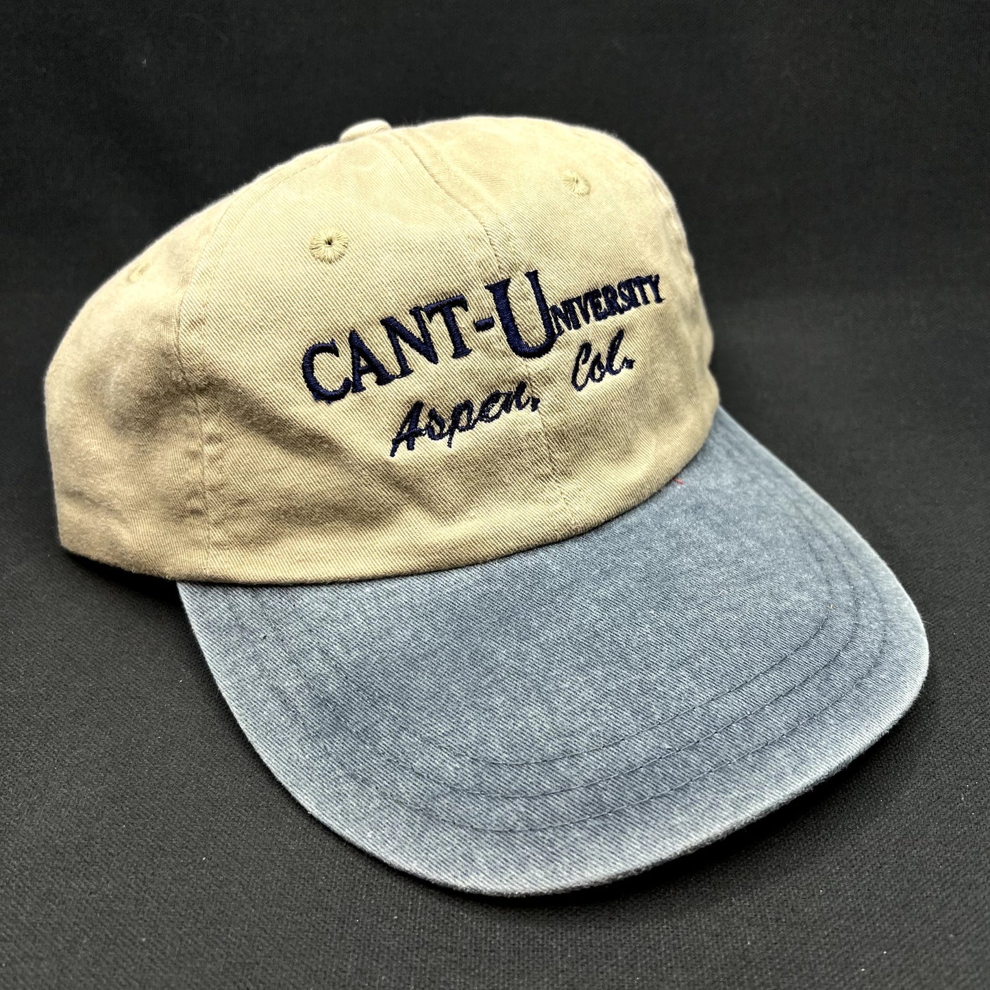 Vintage Cant-U-Niversity Aspen Colorado Strapback Hat Zkapz Dad Cap