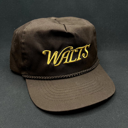 Vintage Walt’s Bar Script Snapback Hat Brown Rope KC Cap Made in Bangladesh