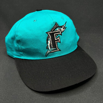Youth Vintage Florida Marlins Snapback Teal Black Starter Cap