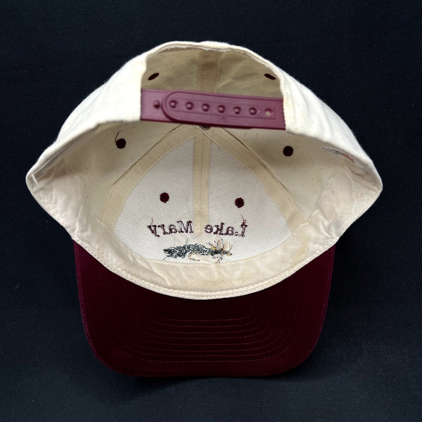 Vintage Lake Mary Marina Fishing Fly Snapback Hat KC USA