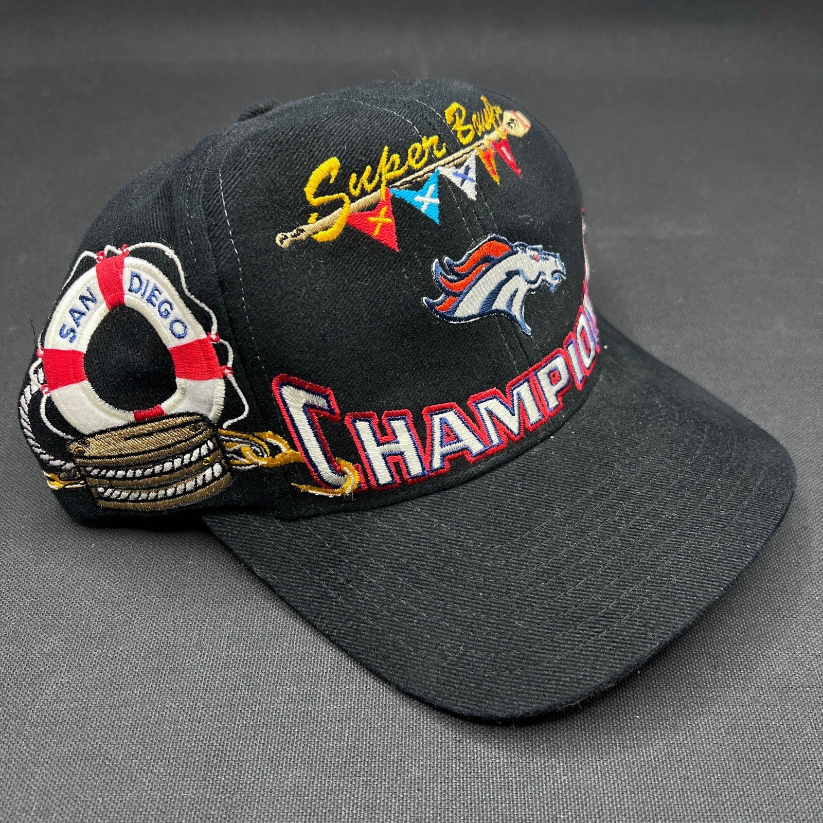 Vintage 1998 Broncos Super Bowl XXXII Champions Hat Logo Athletic ROC