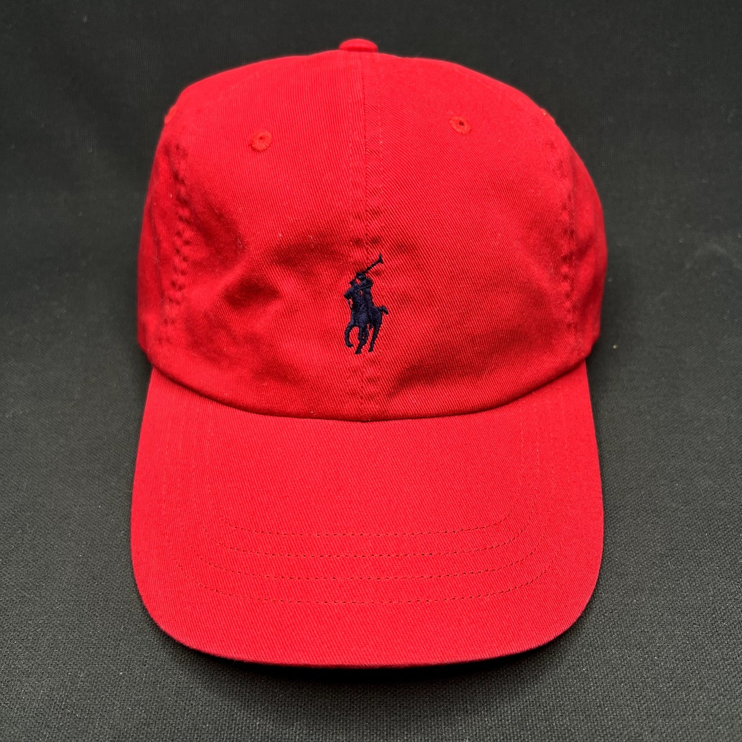 Vintage Polo Ralph Lauren Red Strapback Pony Hat Cap Classic Cotton