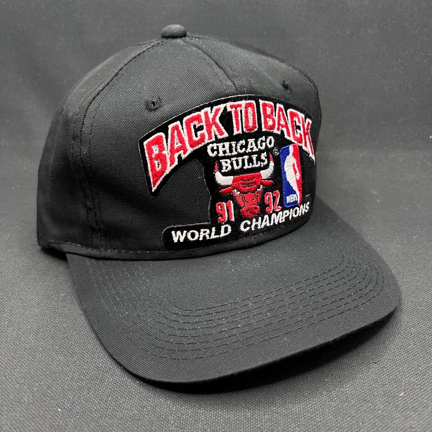 1992 Chicago Bulls Back-to-Back Champions Snapback Signed Stacey King