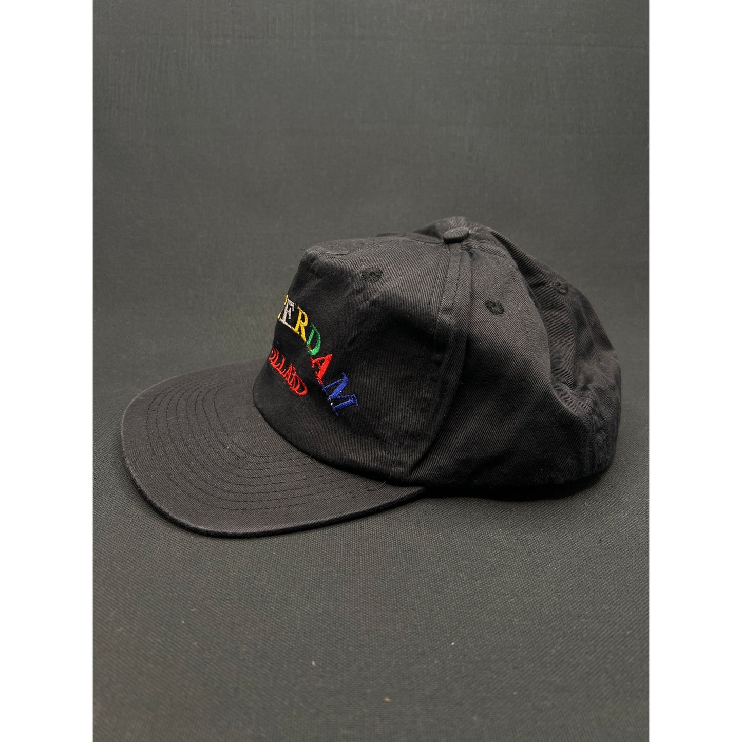 Vintage 1990s Amsterdam Holland Snapback Hat – Rainbow Embroidery, Heady Cap