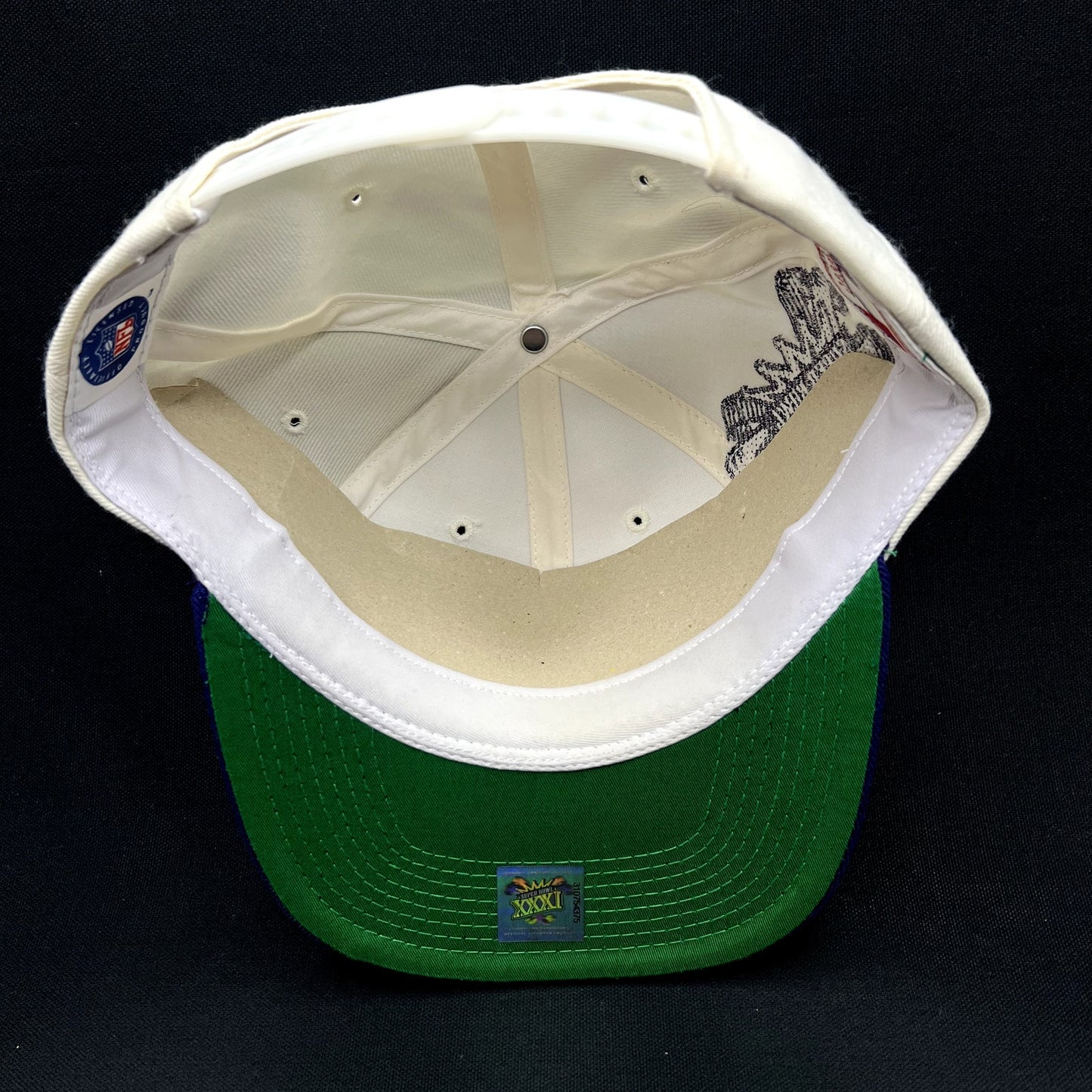 Vintage 1997 Super Bowl XXXI Shadow Snapback Sports Specialties NFL Hat