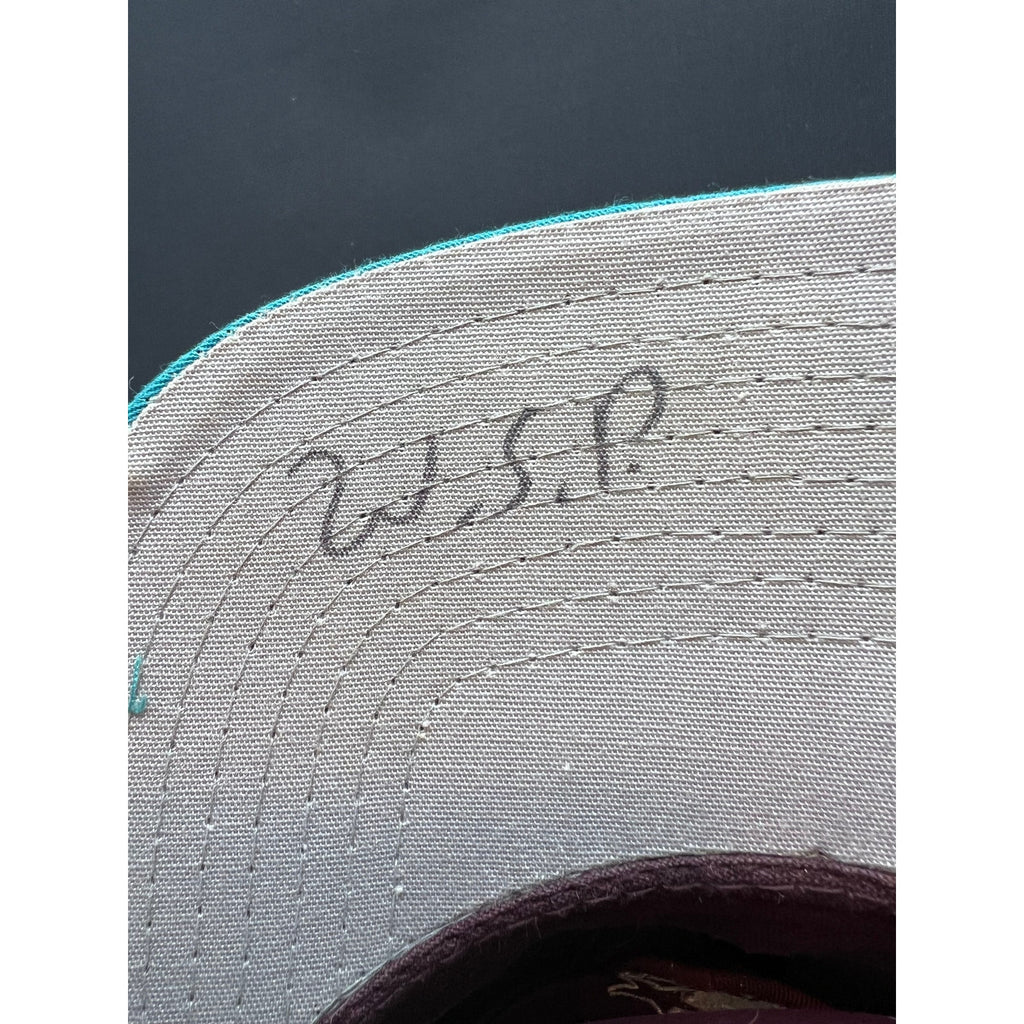 Very Rare Vintage 90s Mighty Ducks Starter Script Snapback Hat Teal Eggplant NHL