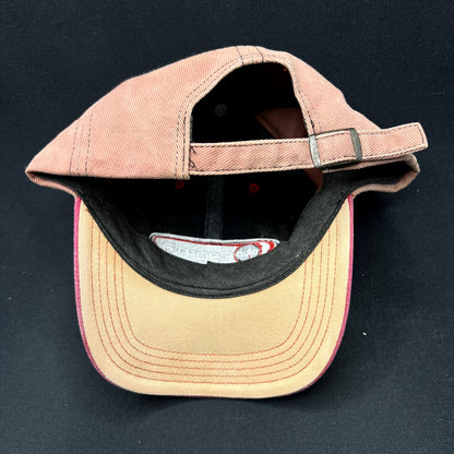 Vintage ABC Sports Strapback Hat Two-Tone Pink Tan Broadcast TV Cap