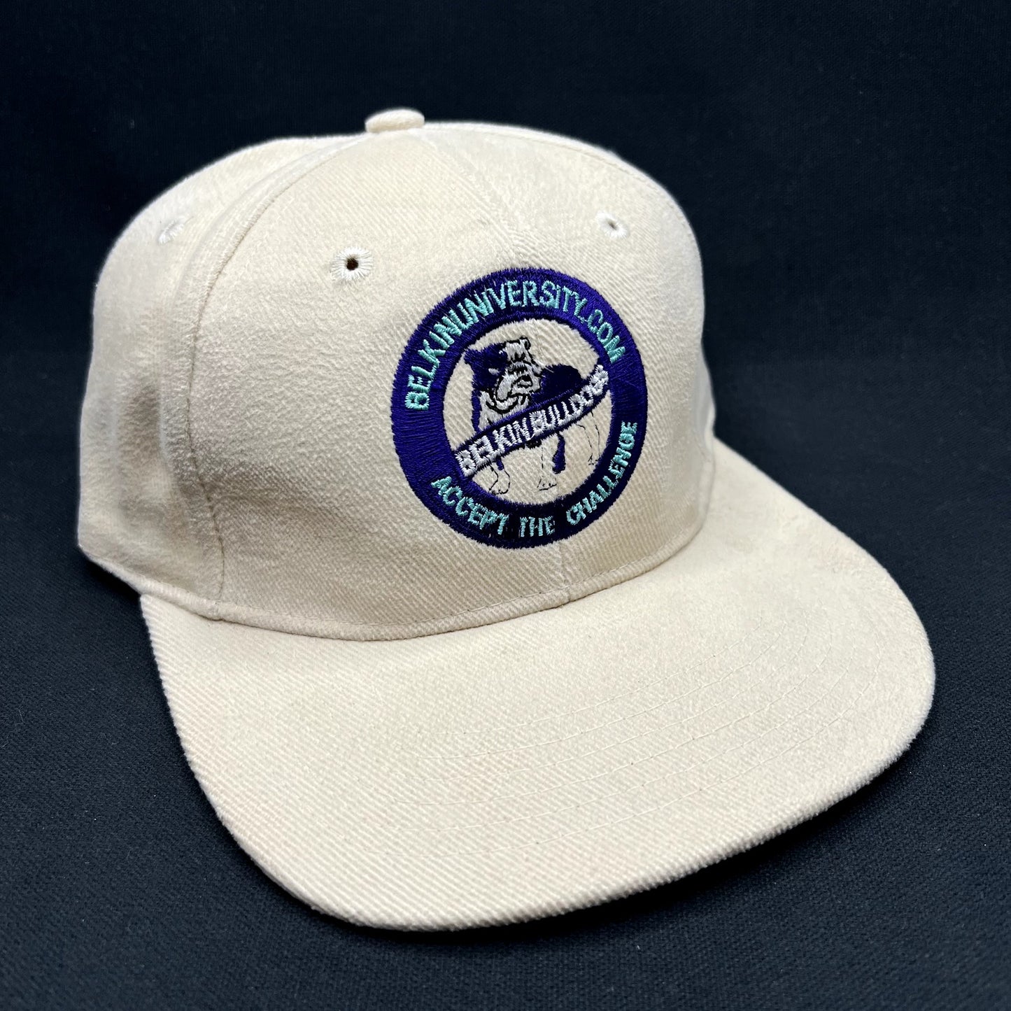 Vintage Belkin University Bulldogs Strapback Hat Cream Headmost Cap