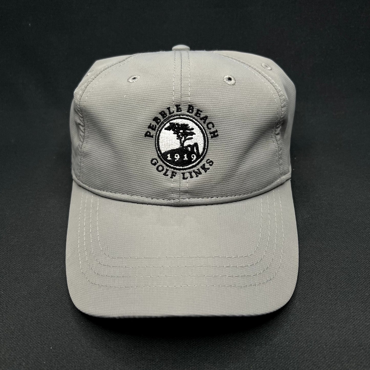 Pebble Beach Golf Links 1919 Strapback Hat Gray Pebble Beach Collection Golf Cap