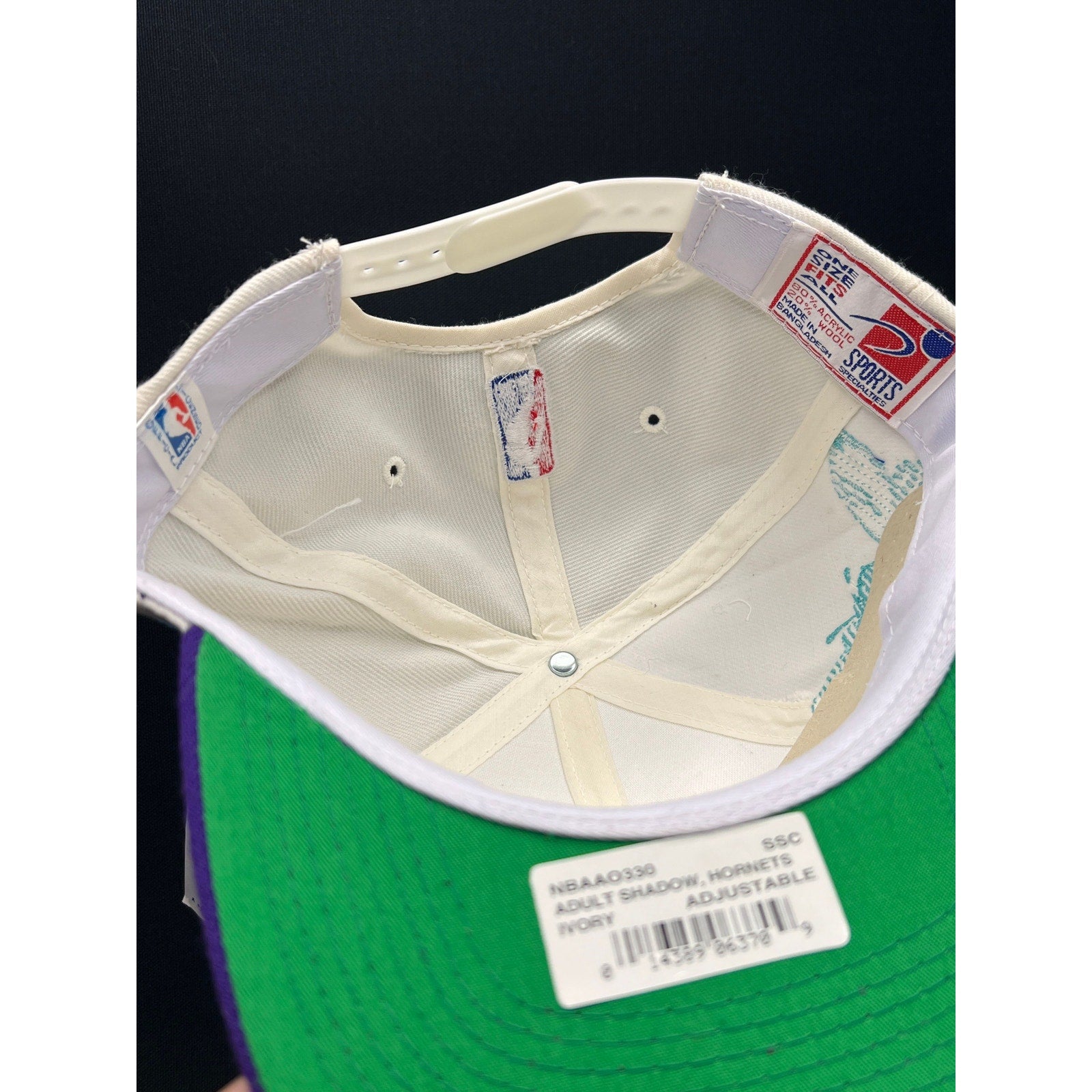 Vintage Charlotte Hornets Shadow Script Hat by Sports Specialties NWT