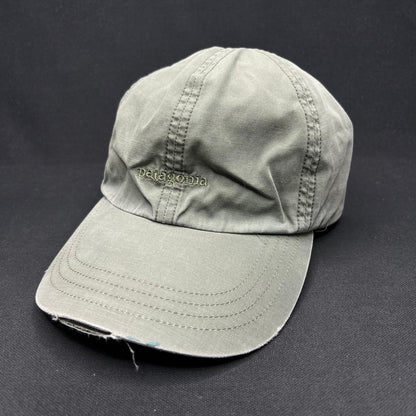 Patagonia Nylon Strapback Hat Green Distressed Bill Outdoor Cap L