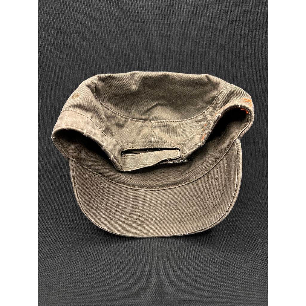 Vintage Lotus Ridge Kauai Military-Style Cap – Distressed Olive Cotton