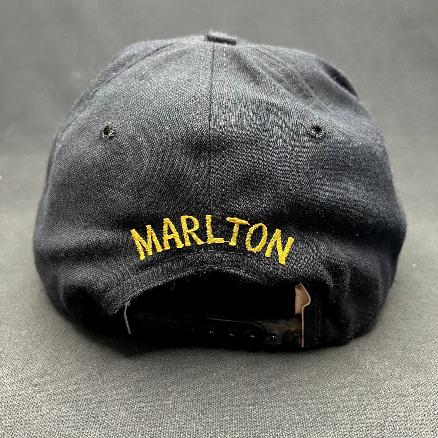 Vintage Marlton DuPont New Era Snapback Hat Black Gold USA