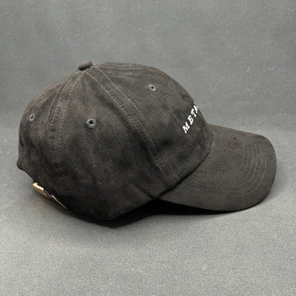 Metal Noir Strapback Hat Black Minimal Designer Jewelry Brand