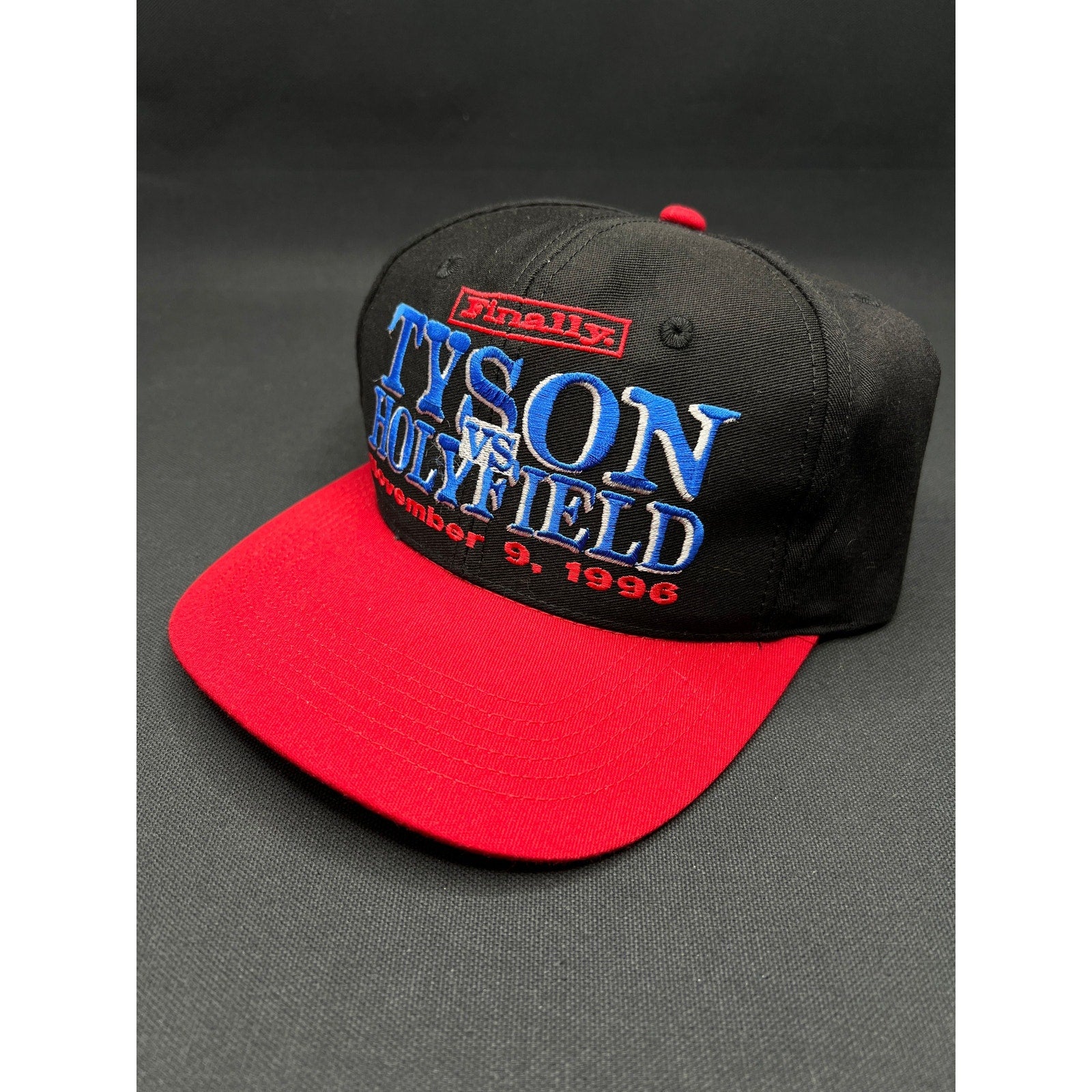 Vintage 1996 Tyson vs Holyfield Finally Hat MGM Grand Fight Snapback Made In USA